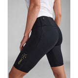 2XU LIGHT SPEED MID-RISE COMPRESSION SHORTS Black/Gold Reflective