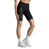 2XU LIGHT SPEED MID-RISE COMPRESSION SHORTS Black/Gold Reflective