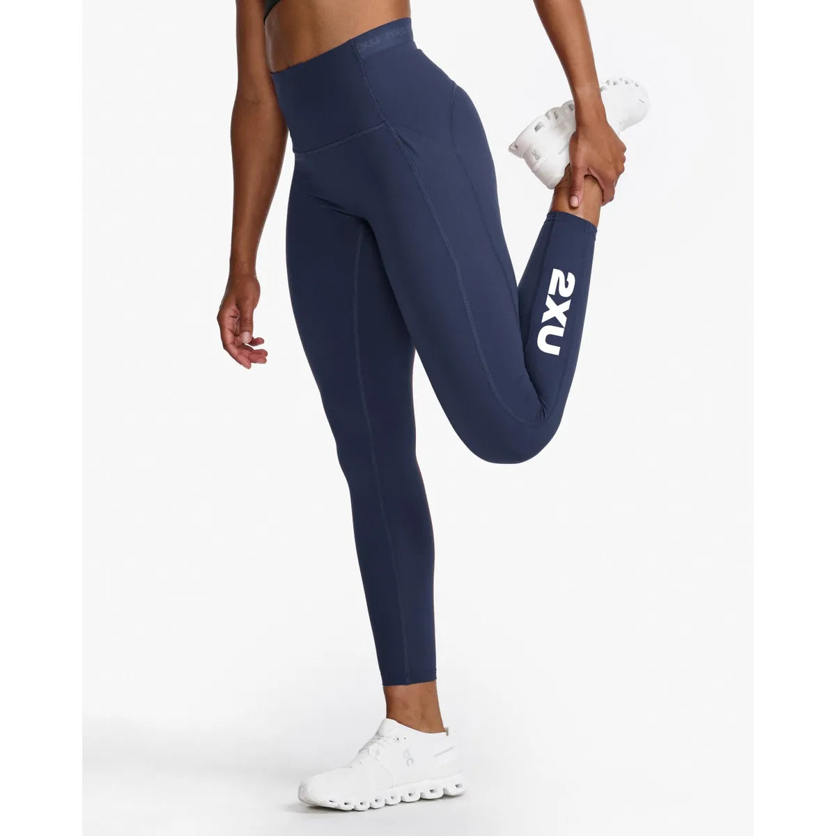 2XU FORM STASH HI-RISE COMPRESSION TIGHTS Midnight/White
