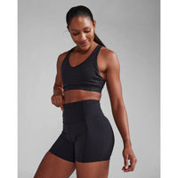 2XU FORM SOFT TOUCH HI-RISE COMPRESSION 4 INCH SHORTS Black/Black