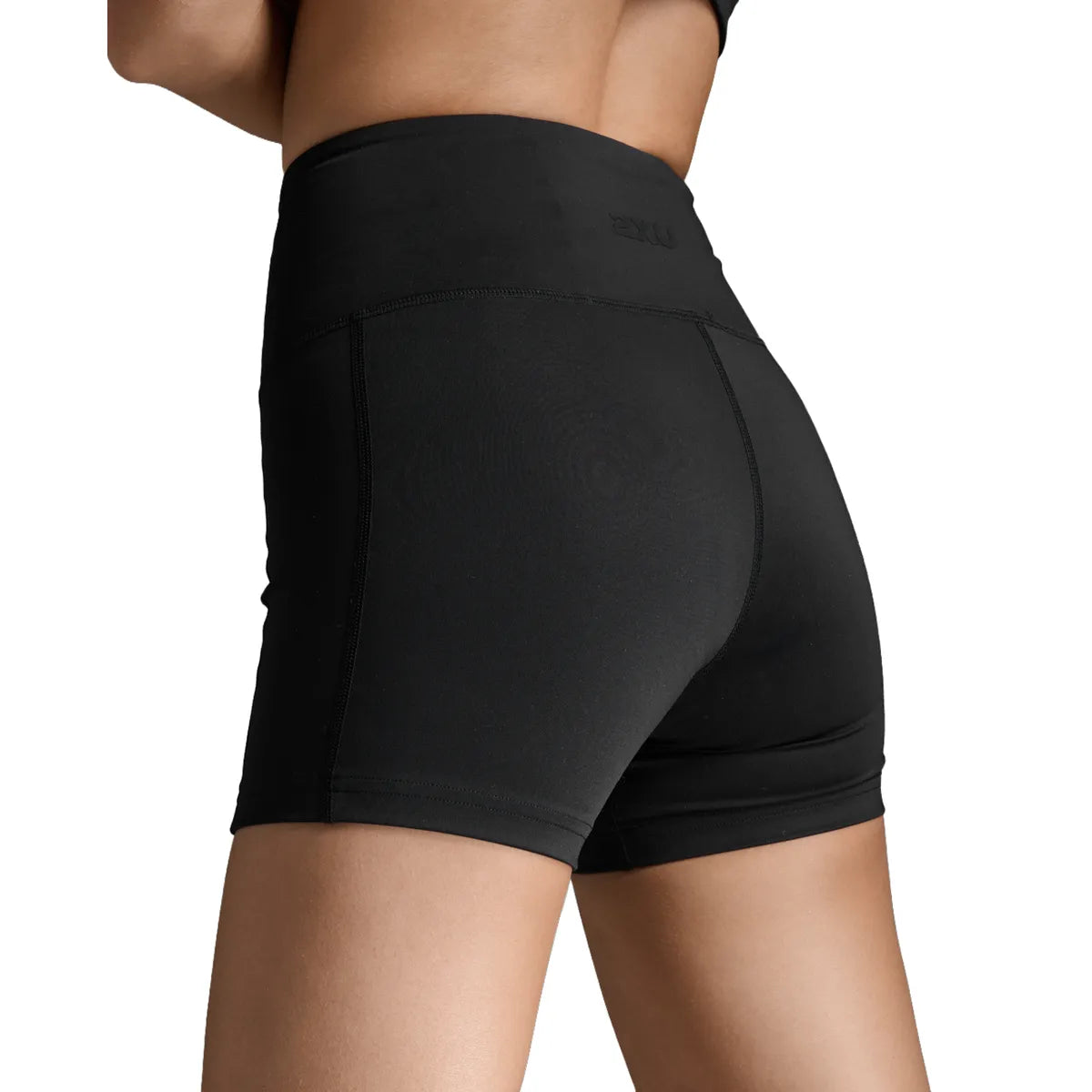 2XU FORM SOFT TOUCH HI-RISE COMPRESSION 4 INCH SHORTS Black/Black
