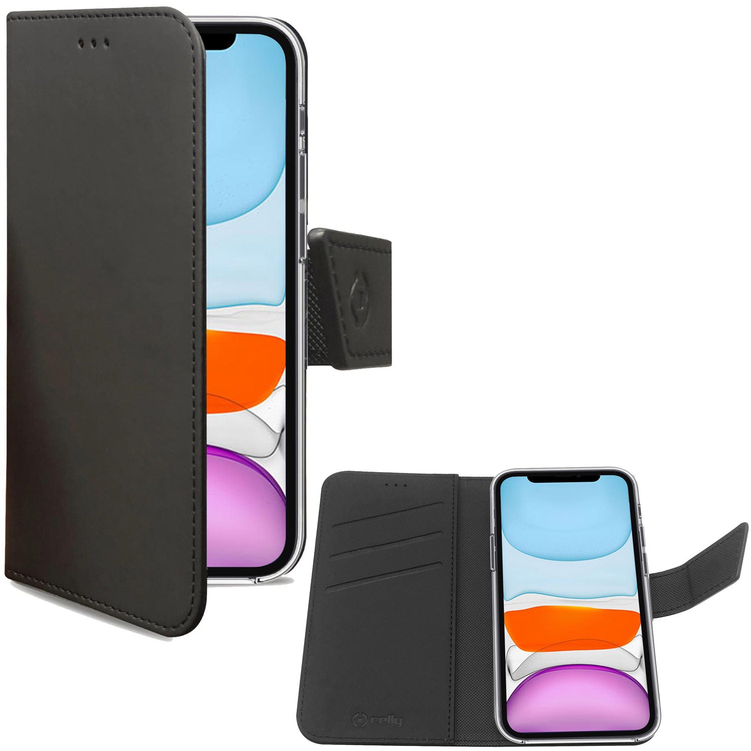 Celly Wallet Case iPhone 11 Svart