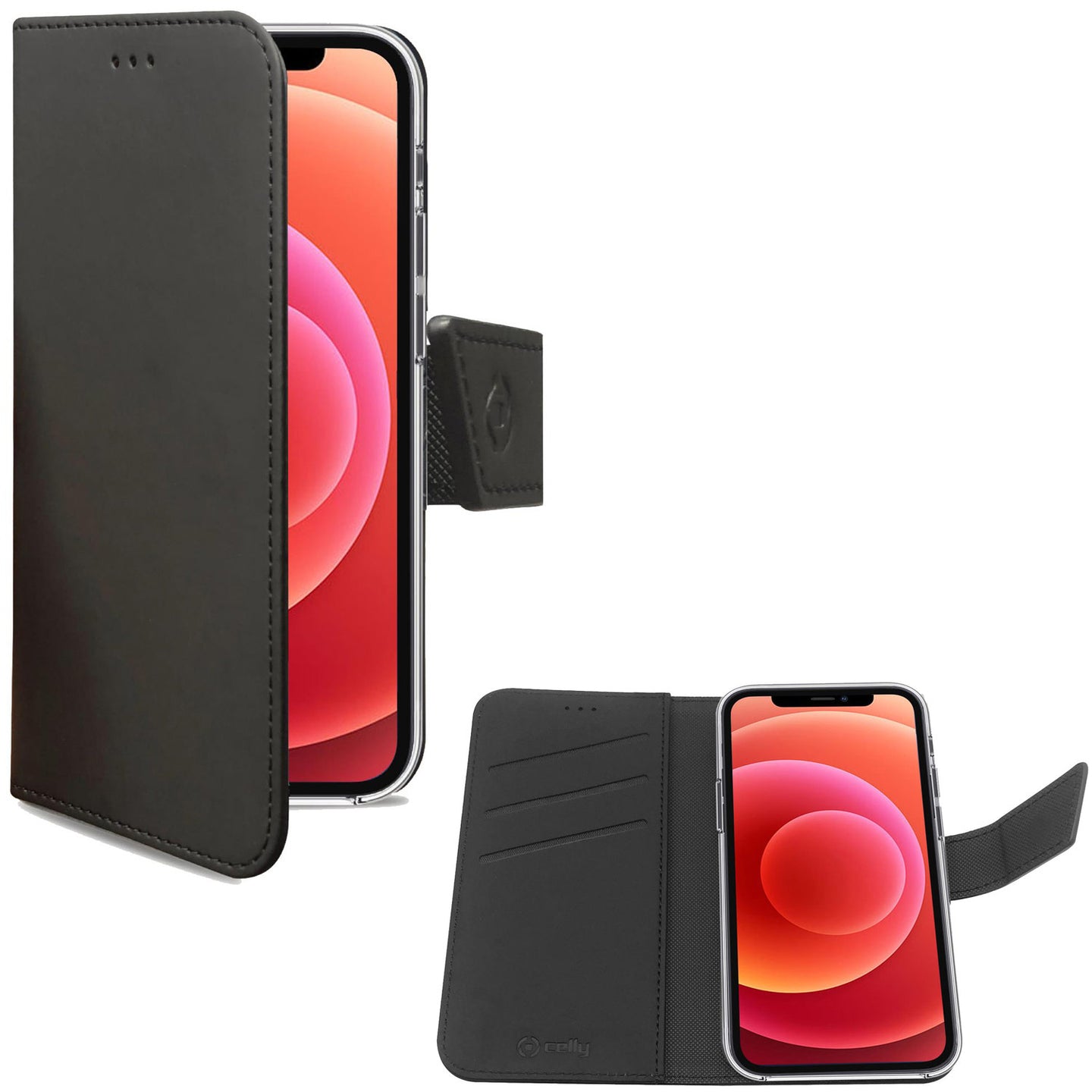 Celly Wallet Case iPhone 12 / 12 Pro Svart
