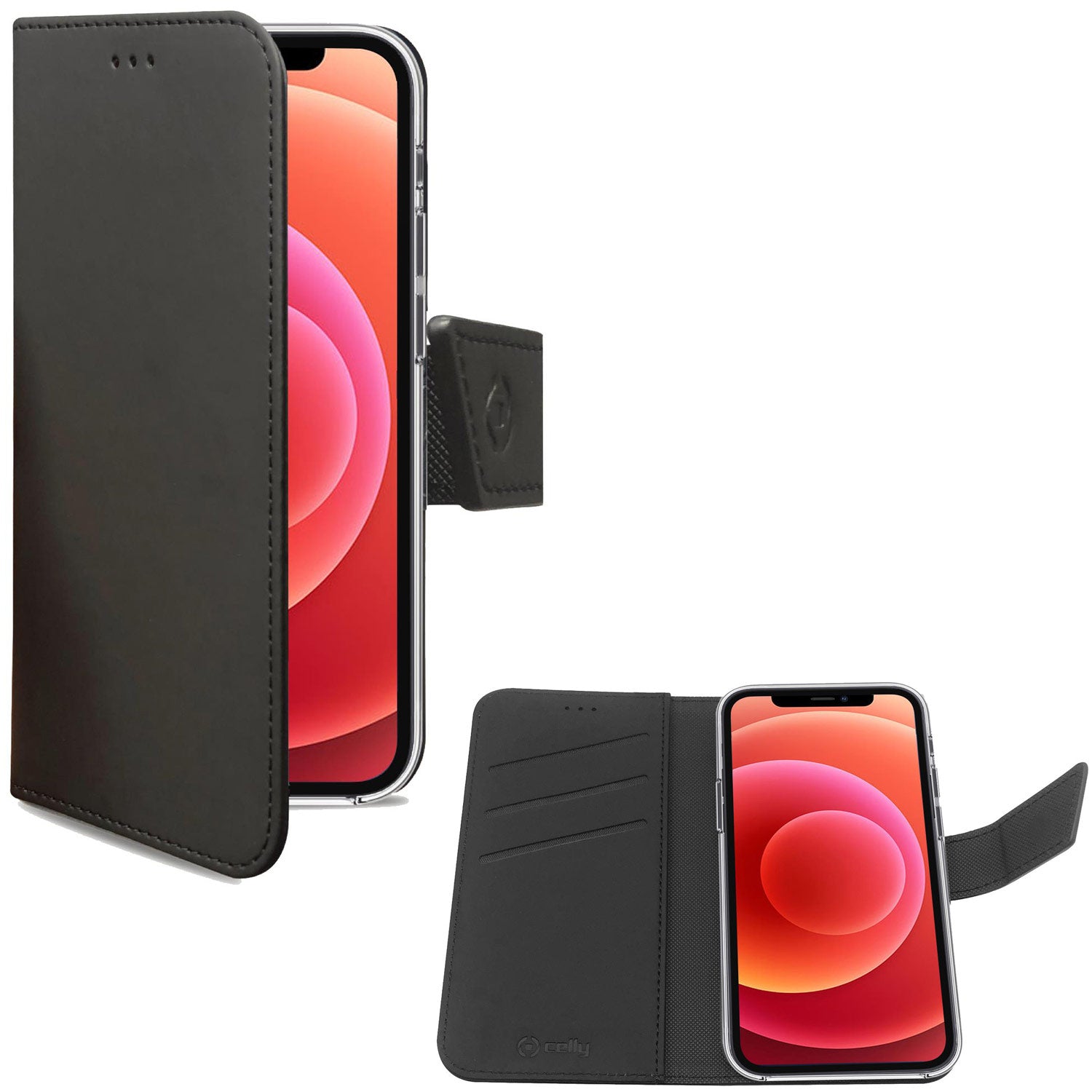 Celly Wallet Case iPhone 12 / 12 Pro Svart