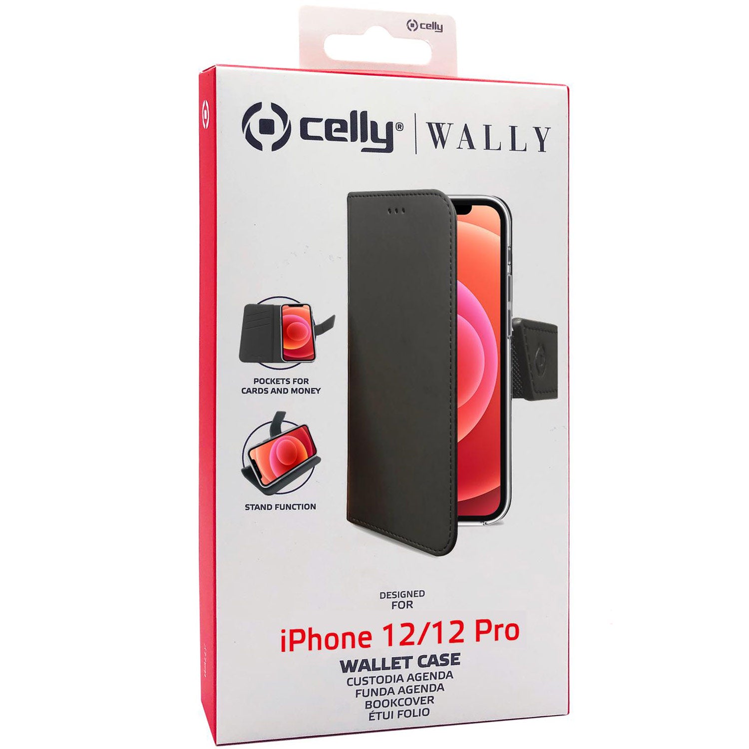 Celly Wallet Case iPhone 12 / 12 Pro Svart