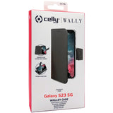 Celly Wallet Case Galaxy S23 5G Svart