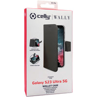 Celly Wallet Case Galaxy S23 Ultra 5G Svart