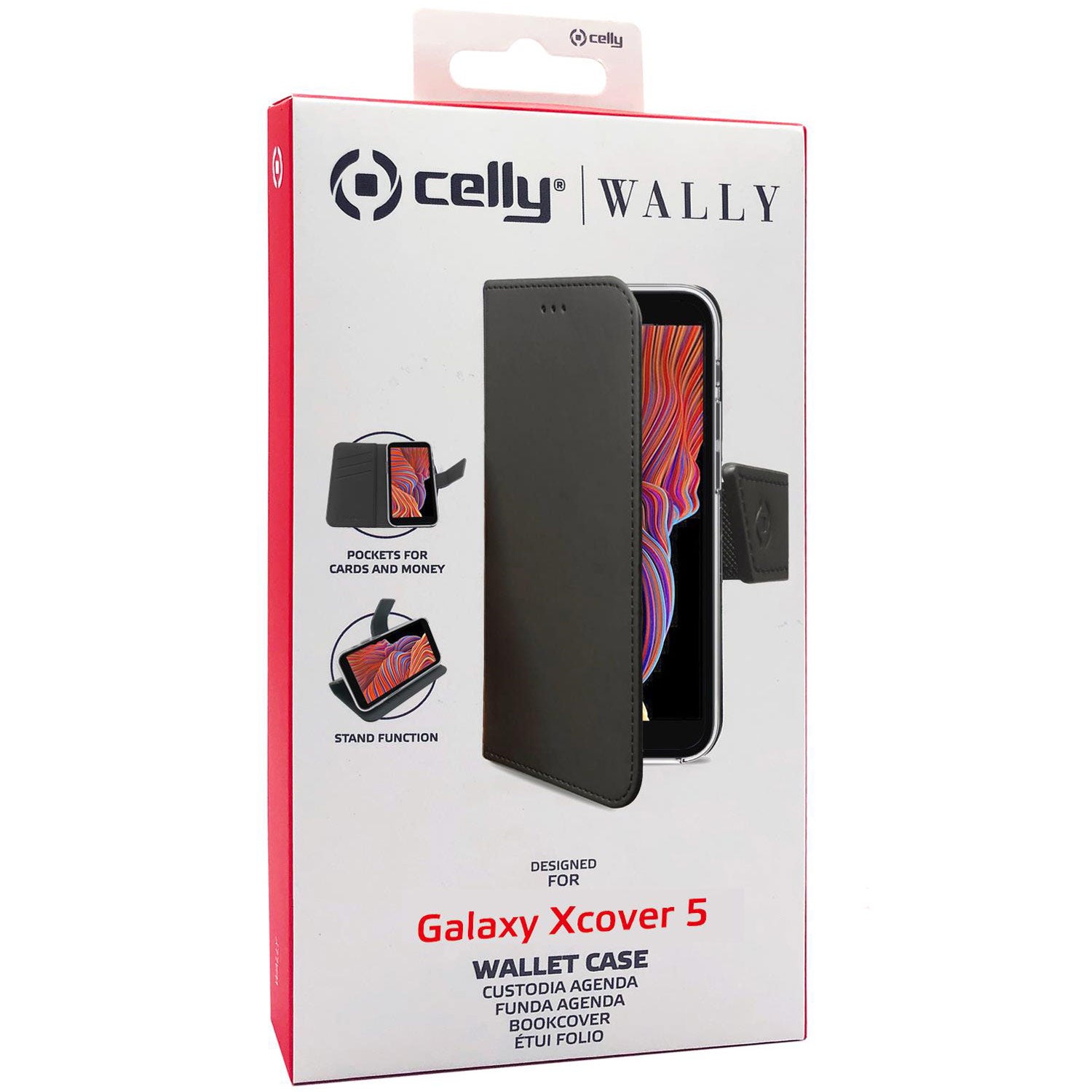 Celly Wallet Case Galaxy Xcover 5 Svart