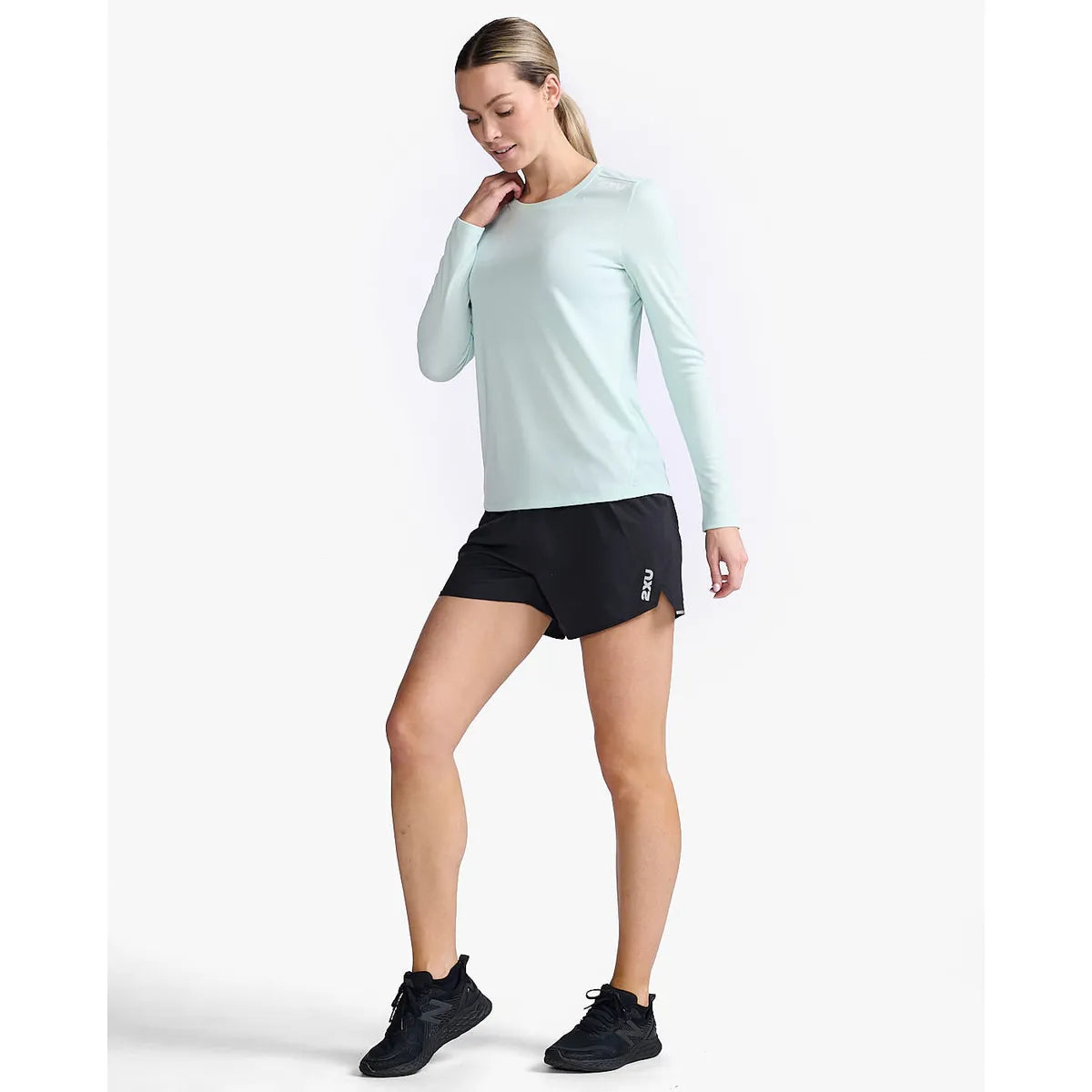 2XU AERO LONG SLEEVE Glacier/White Reflective