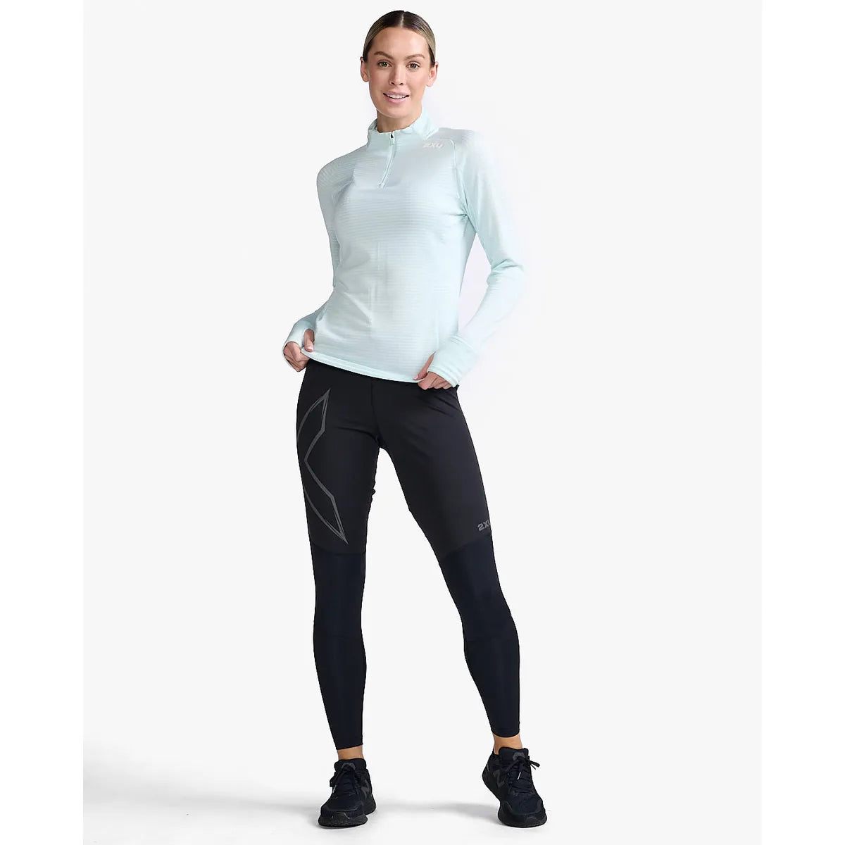 2XU IGNITION 1/4 ZIP Glacier/White Reflective