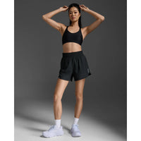 2XU AERO HI-RISE 4 INCH SHORTS Black/Silver Reflective