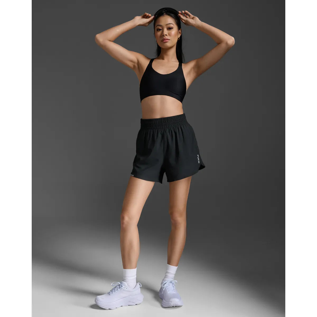 2XU AERO HI-RISE 4 INCH SHORTS Black/Silver Reflective