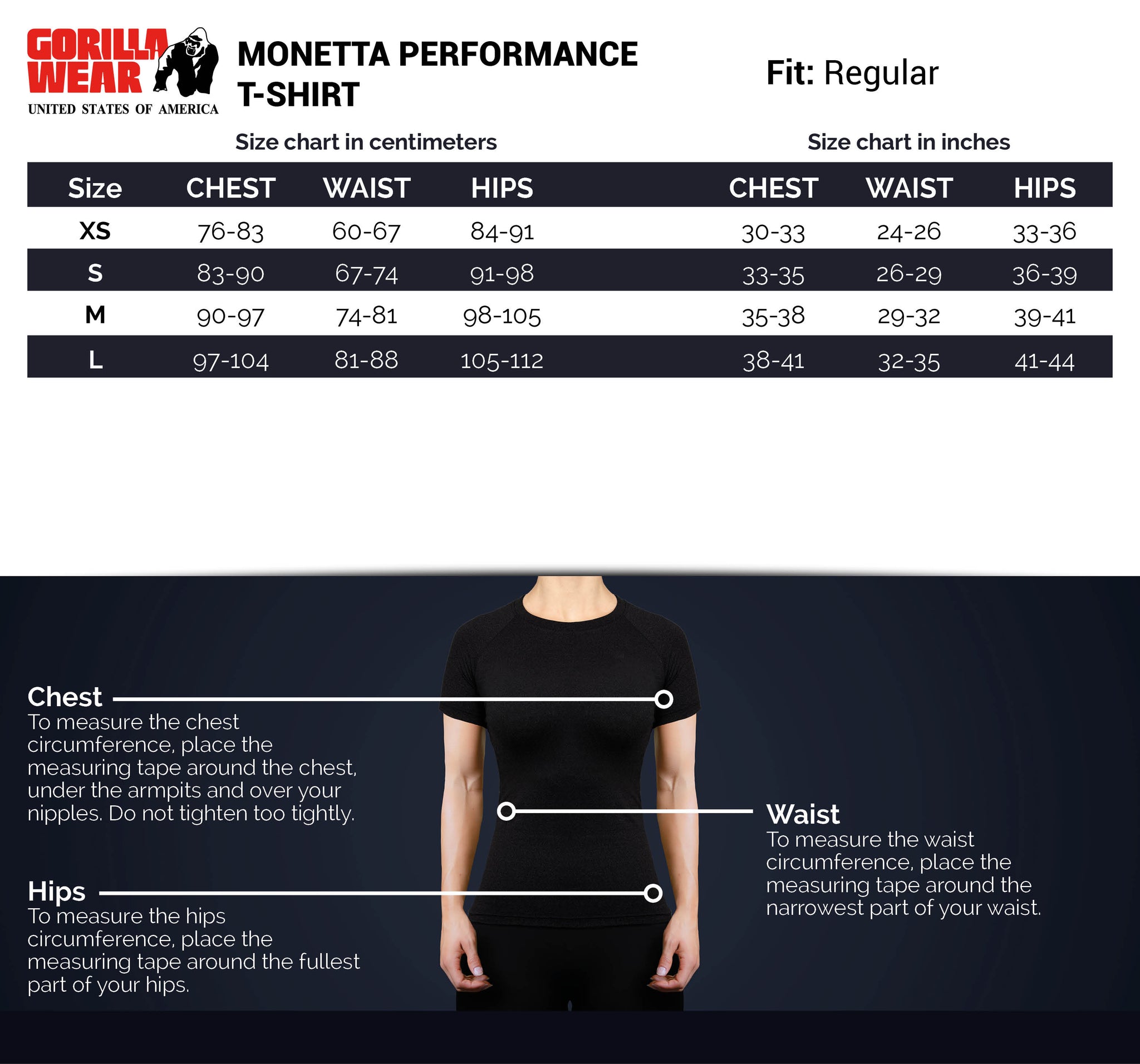 Gorilla Wear Monetta Performance T-Shirt, grey melange/black