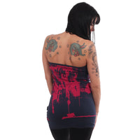 Yakuza Grunge Line Allover Bandeau Shirt, parisian night