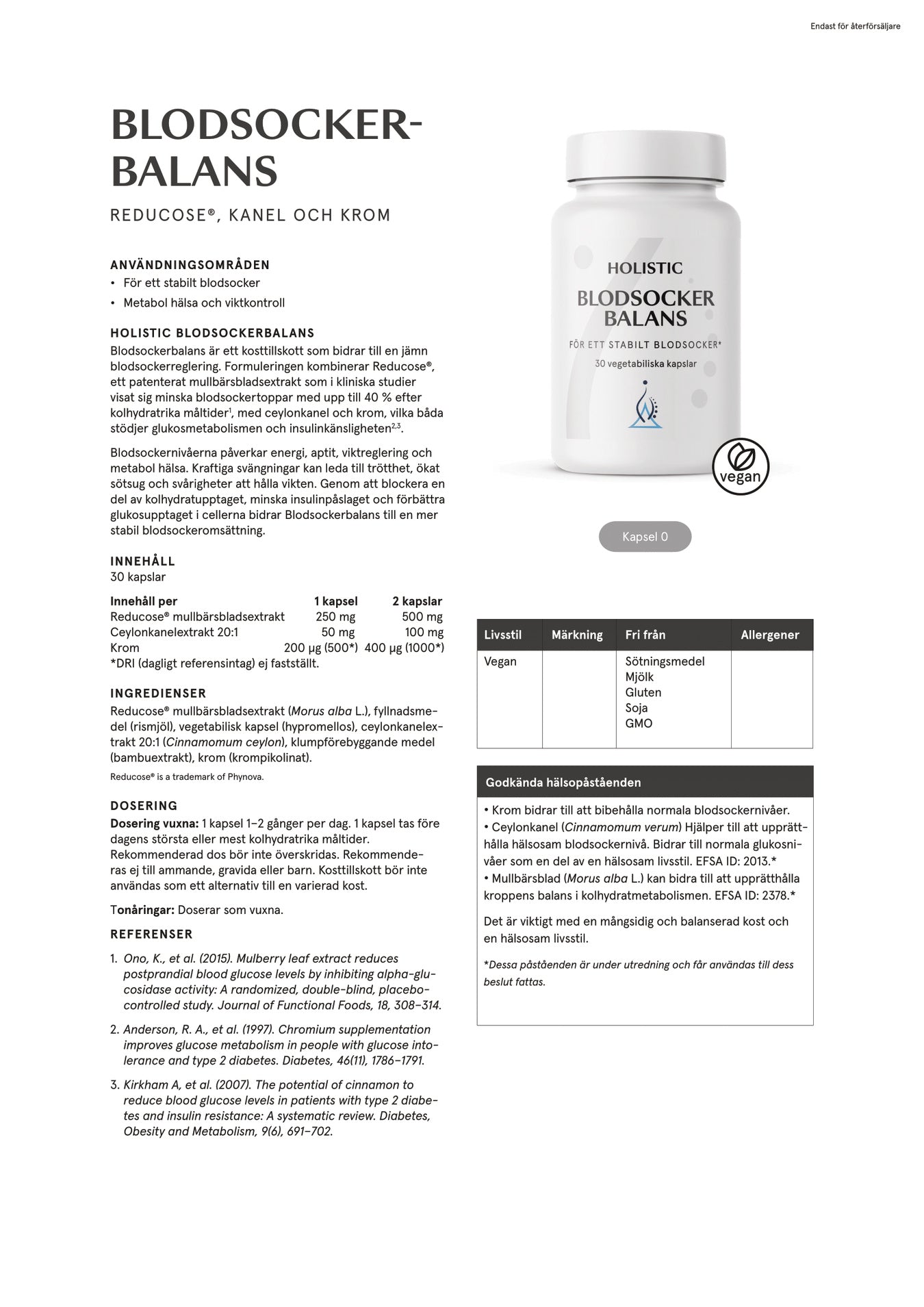 Holistic Blodsockerbalans, 30 kapslar
