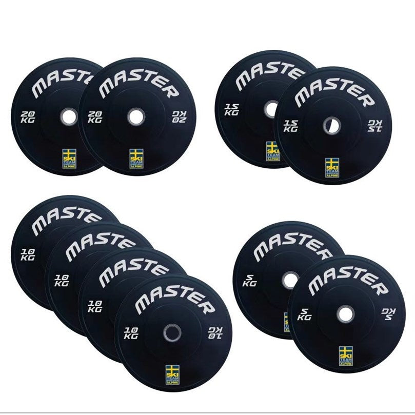 Master Fitness Master Bumper Set Ski Alpine 120 kg Viktskivor – Elitklassade vikter för seriös styrketräning