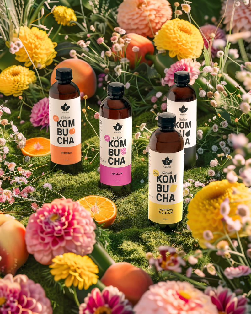 Pureness Ekologisk Kombucha Hallon - 400 ml