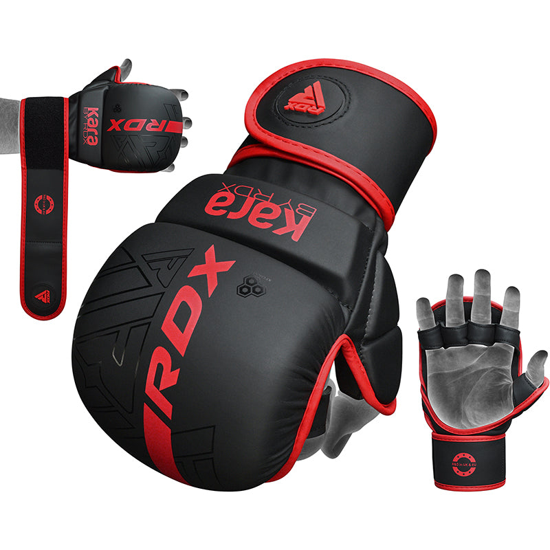 RDX F6 MMA & GRAPPLINGHANDSKAR - Svart / Röd