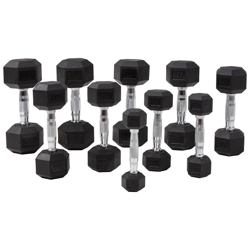 Master Fitness Gummi Krom hex hantel 1-35 KG