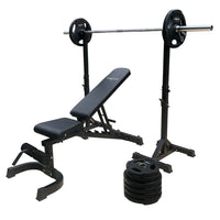 TITAN LIFE Weight Set Viktset 100 kg (Garage Gym) – komplett styrkepaket för hemmaträning