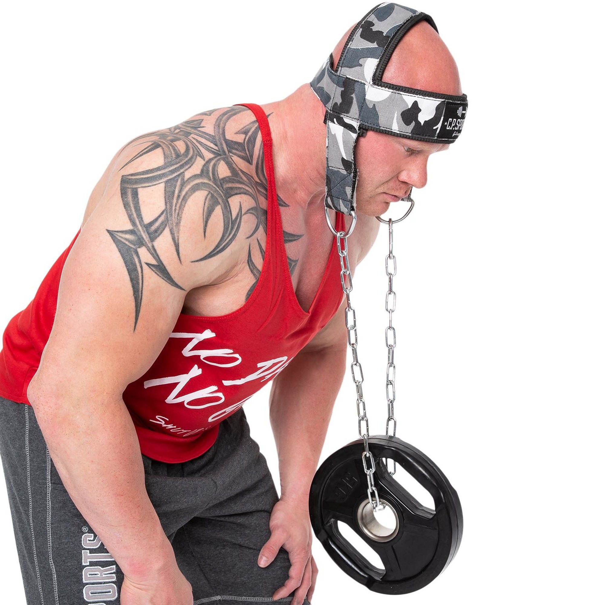 C.P Sports Neck Trainer, white camo