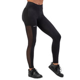 Nebbia Black Mesh Design Leggings, black