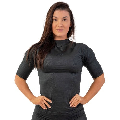 Nebbia Python SnakeSkin Mid Sleeve T-shirt, black