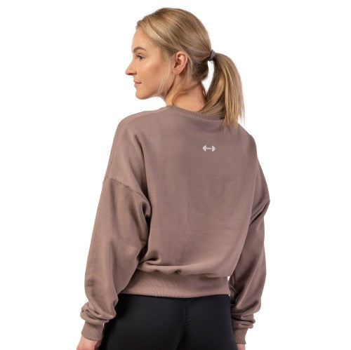 Nebbia Loose Fit Sweatshirt "Feeling Good", brown
