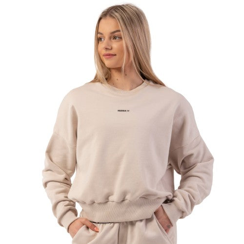 Nebbia Loose Fit Sweatshirt "Feeling Good", cream