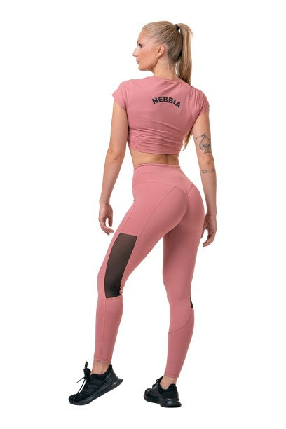 Nebbia High Waist Mesh Tights, old rose