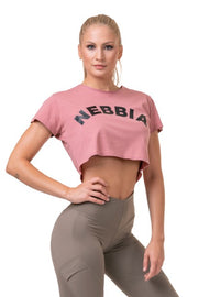 Nebbia Loose Sporty Crop Top, old rose