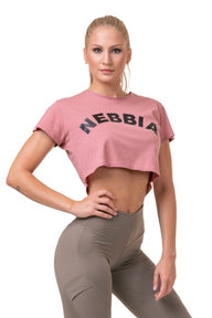 Nebbia Loose Sporty Crop Top, old rose