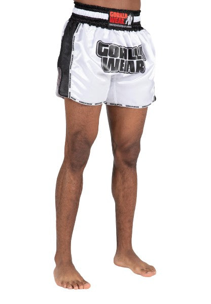 Gorilla Wear Piru Muay Thai Shorts, white/black