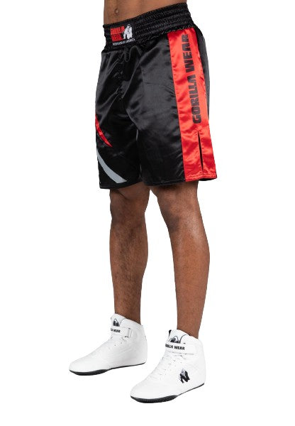 Gorilla Wear Hornell Boxing Shorts, black/red