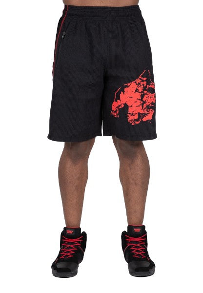 Gorilla Wear Buffalo Old School Workout Shorts, black/red