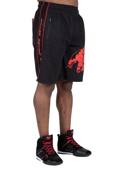 Gorilla Wear Buffalo Old School Workout Shorts, black/red