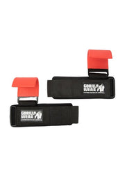 Gorilla Wear Weight Lifting Hooks, black/red
