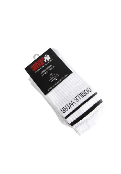 Gorilla Wear Crew Socks 2-Pack, white