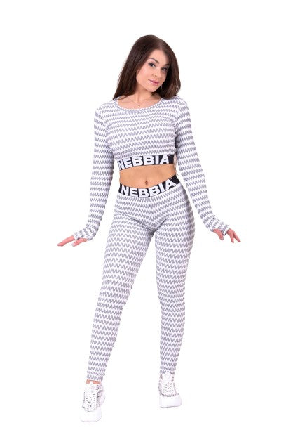 Nebbia Boho 3D Pattern Crop Top, light grey