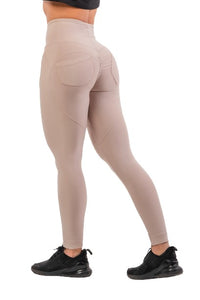 Nebbia High Waist Bubble Butt Lifting Pants, cream