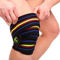 C.P Sports Knee Wraps, black/blue-red-yellow, 2,5 m