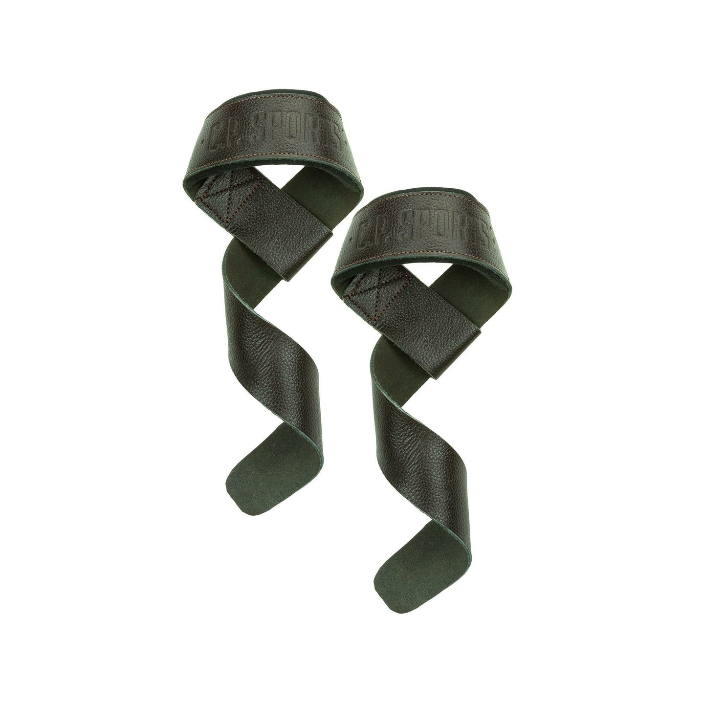 C.P Sports Padded Leather Lifting Straps, braun