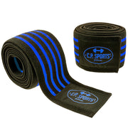 C.P Sports Knee Wraps, black/blue, 2 m