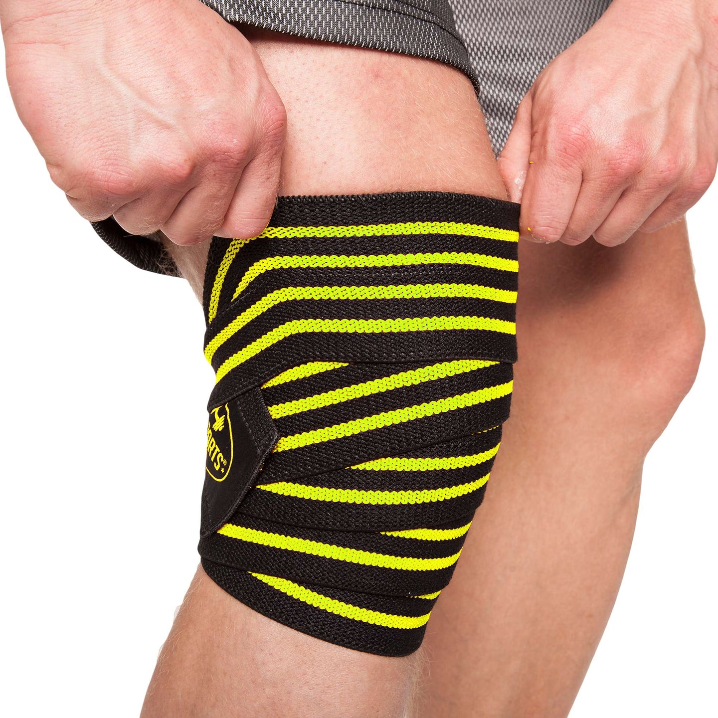 C.P Sports Knee Wraps, black/yellow, 2 m
