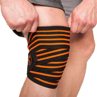 C.P Sports Knee Wraps, black/orange, 2 m