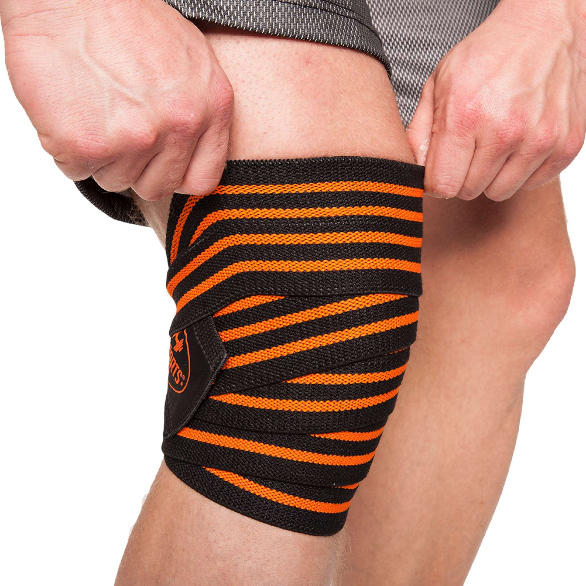 C.P Sports Knee Wraps, black/orange, 2 m