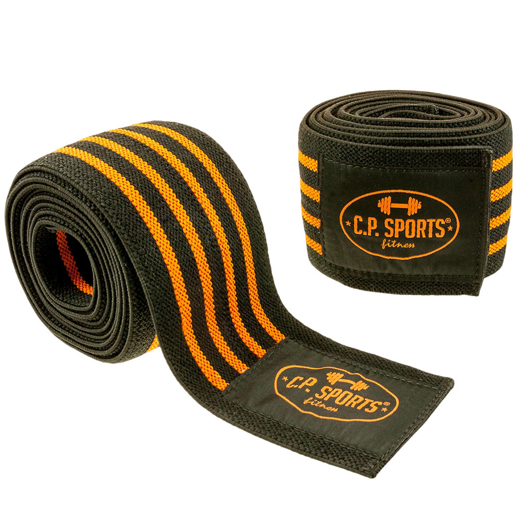 C.P Sports Knee Wraps, black/orange, 2 m