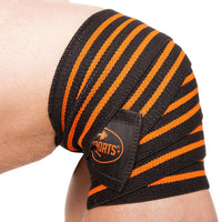 C.P Sports Knee Wraps, black/orange, 2 m