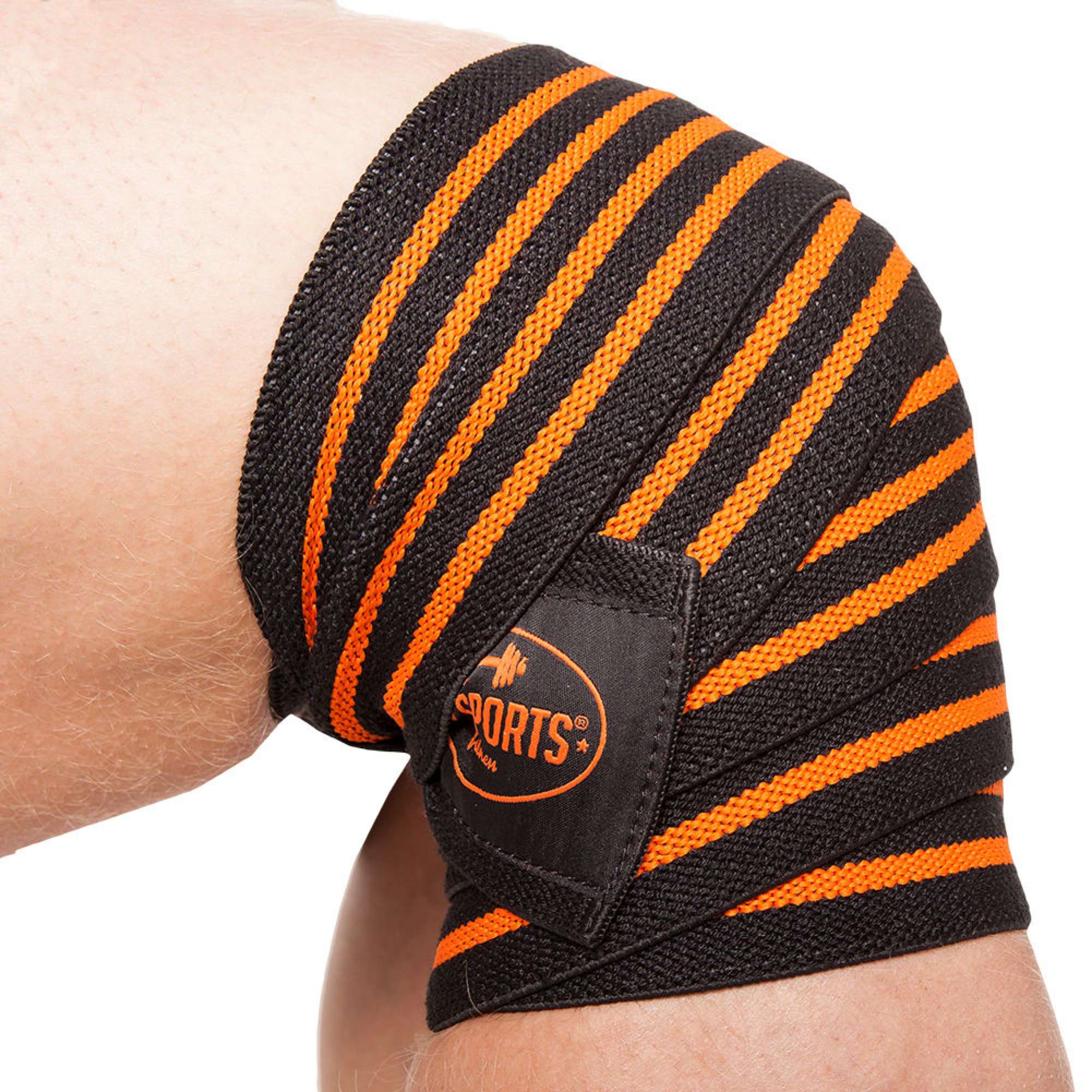 C.P Sports Knee Wraps, black/orange, 2 m