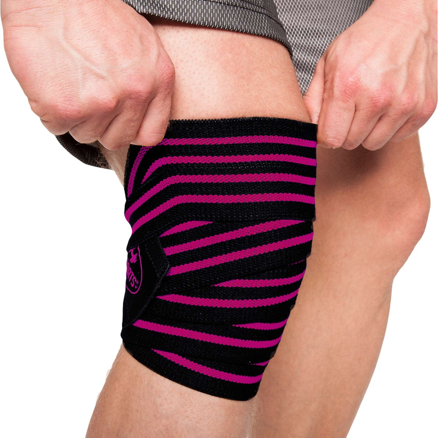 C.P Sports Knee Wraps, black/pink, 2 m